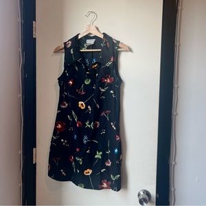 Black floral 90s mini dress